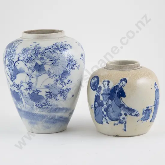 Two Chinese Blue & White Ginger Jars