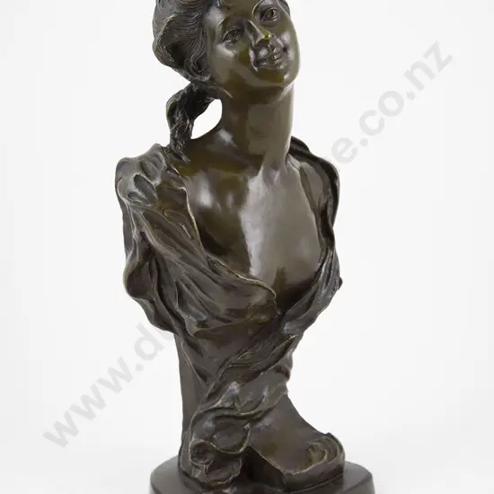 Art Nouveau Style Female Bronze Bust