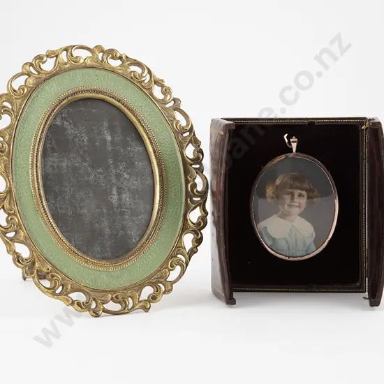 Hand Coloured Portrait Photo Miniature Of A Young Girl