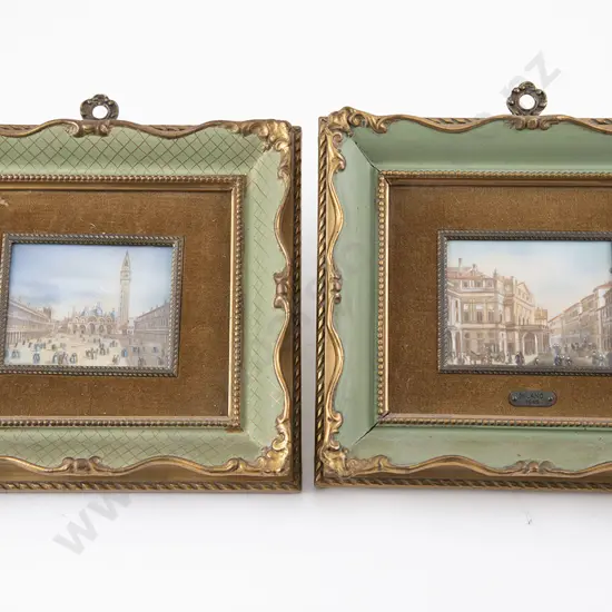Pair Of Italian Grand Tour Style Miniatures