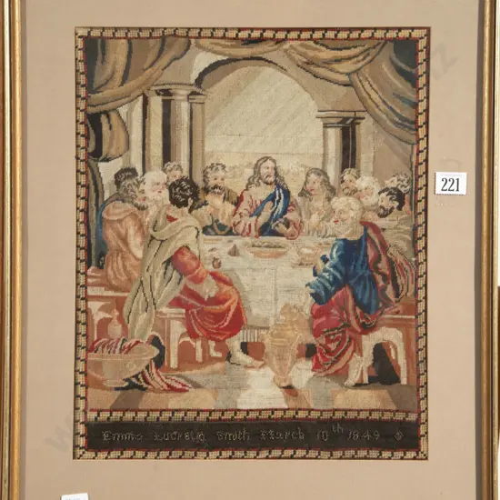 Vict Petit Point Embroidery Of the Last Supper