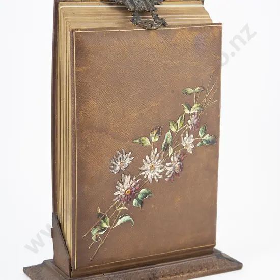 Vict Morocco Leather & Floral Painted Photo Album