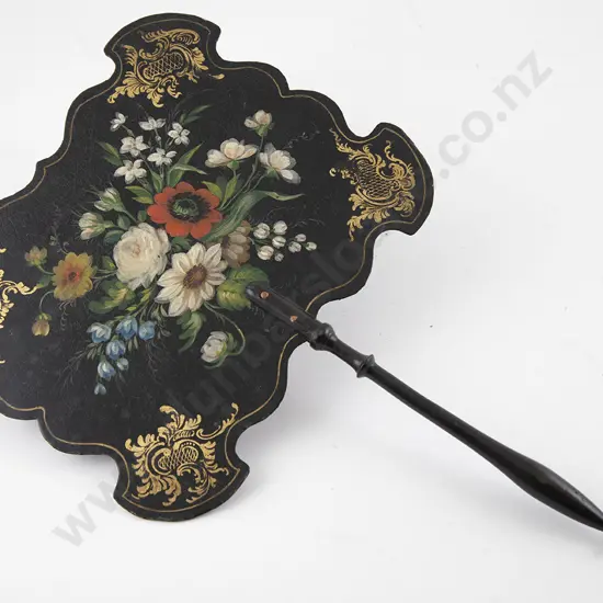 Vict Papier Mache Hand Fan