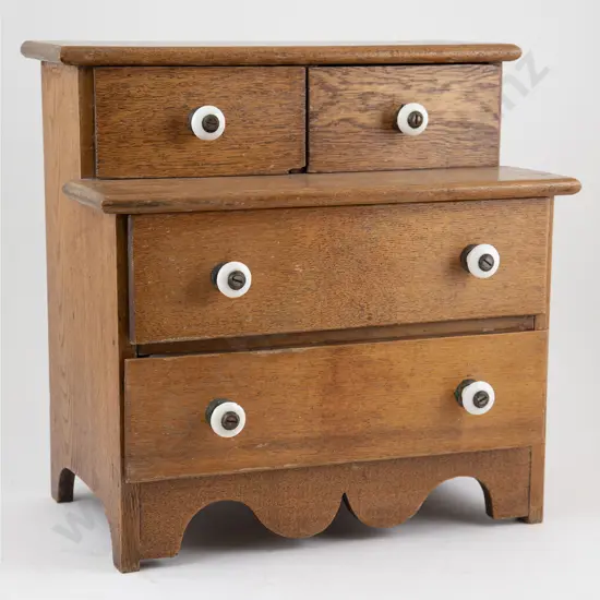 A Miniature Oak Chest