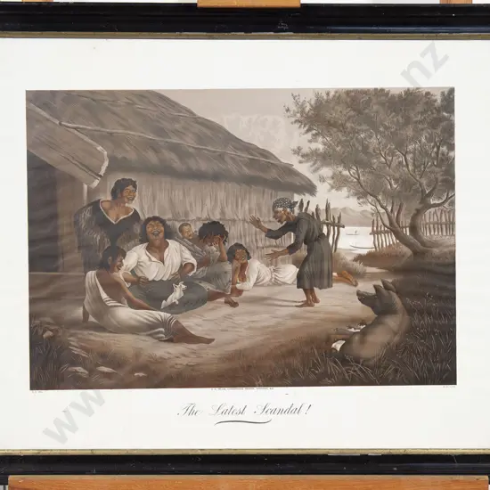 Vict Coloured Lithograph "The Latest Scandal'