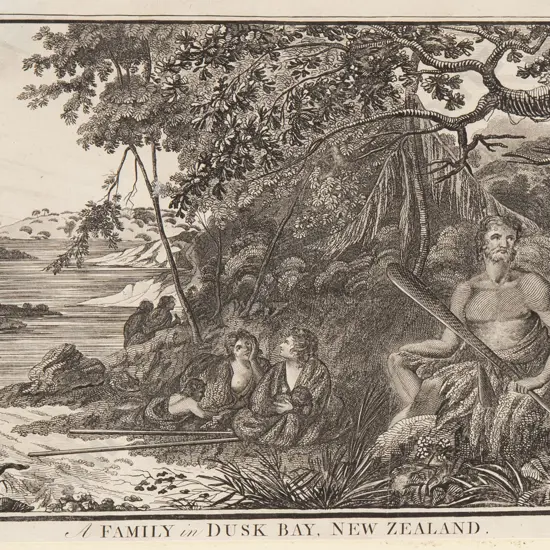 Engraving - A Family in Dusk Bay