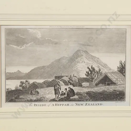 Engraving - The Inside of a Hippah in New Zealand