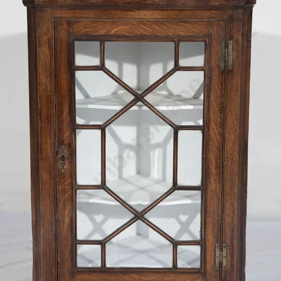 Geo III Oak Hanging Corner Cupboard