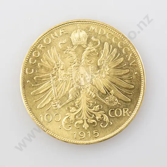 1915 100 Corona Franz-Joseph I Austria Gold Coin Re-Strike