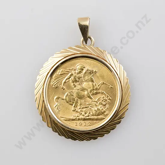 1912 Gold Sovereign Pendant