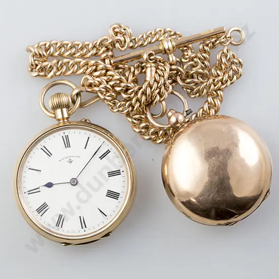 Rotherhams 9ct Open Face Lever Wind Pocket Watch
