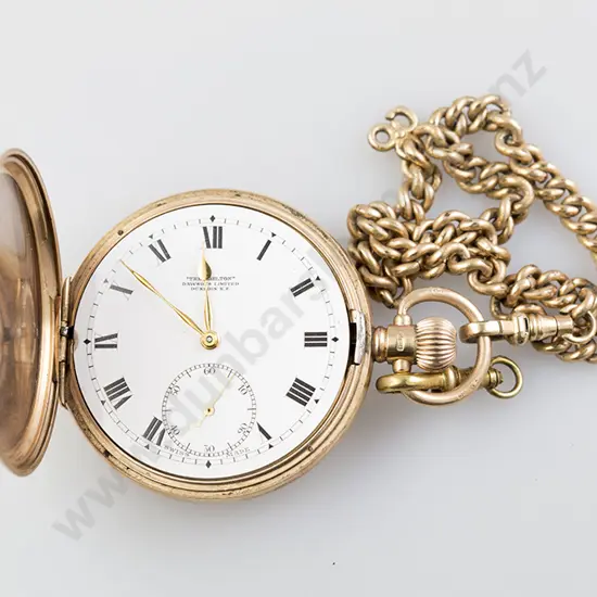 Dawsons Ltd Dunedin 9ct Hunter Cased Pocket Watch
