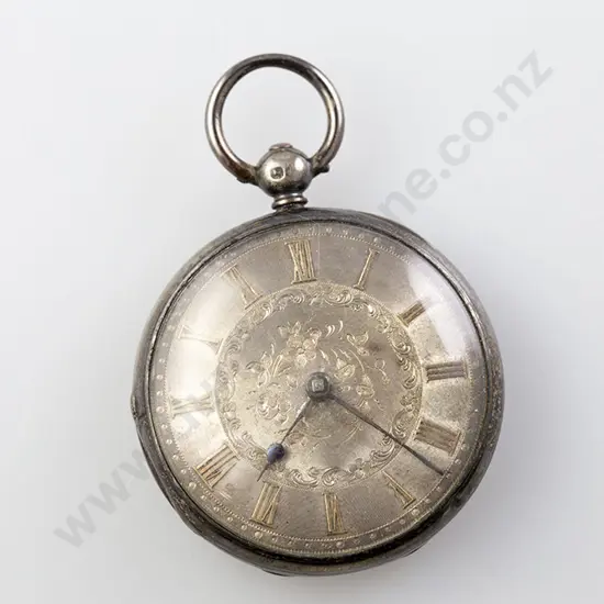 S/S Open Face Key Wind Pocket Watch