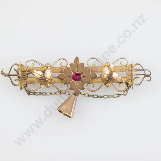 Colonial 9ct Fancy Double Bar Brooch