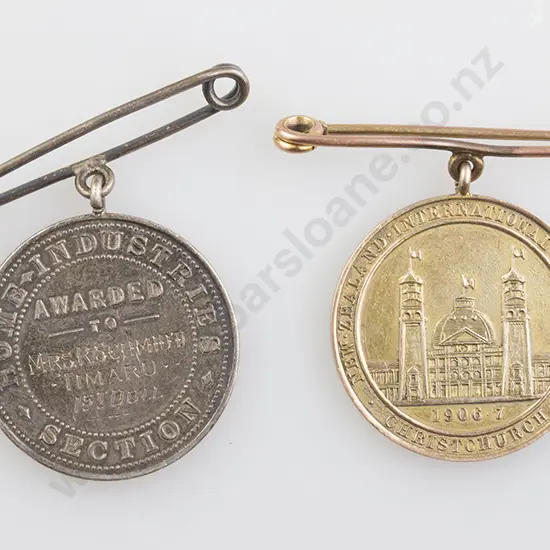 Two 1906-07 New Zealand International Exhibition Prize Medals