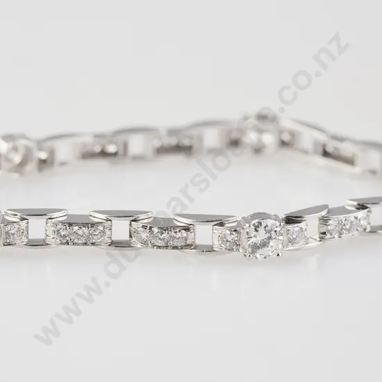 All Platinum 45stone Diamond Tennis Type Bracelet