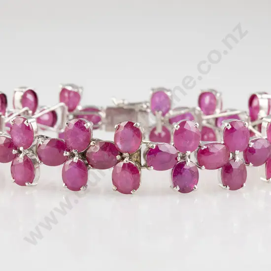 Silver 48stone Ruby Bracelet