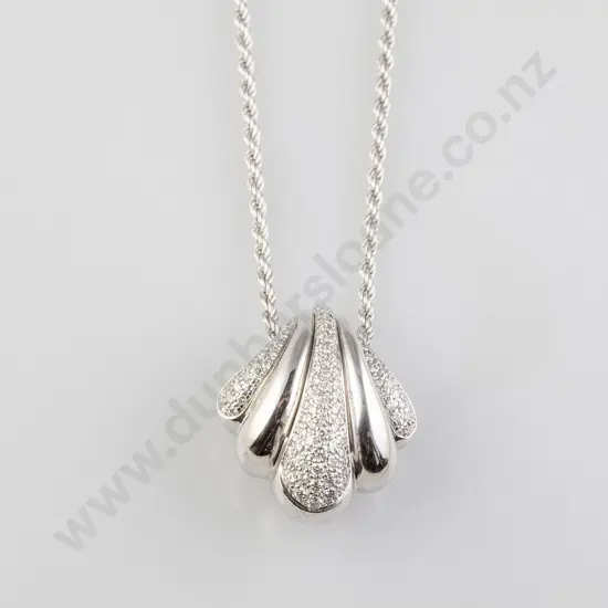18ct White Gold 171stone Fancy Diamond Pendant