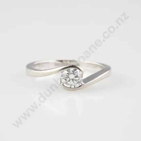 18ct White Gold Solitaire Diamond Ring