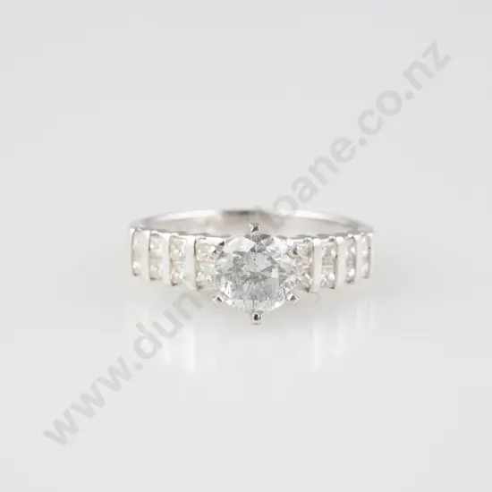 All Platinum Solitaire Diamond Ring