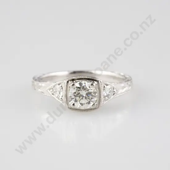 All Platinum Solitaire Diamond Ring