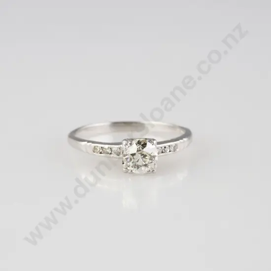 All Platinum Solitaire Diamond Ring