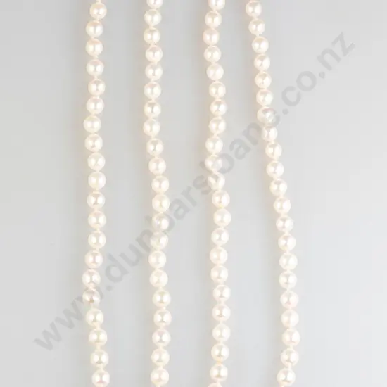 Two Matching Single Strand Cultured Pearl Necklaces