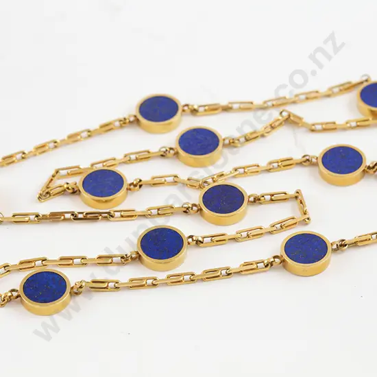 German 14ct Lapis Lazuli Neck Chain