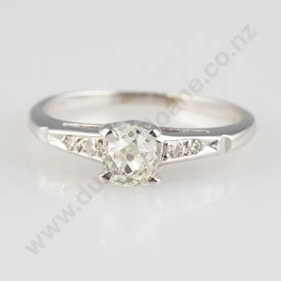 14ct White Gold Solitaire Diamond Ring