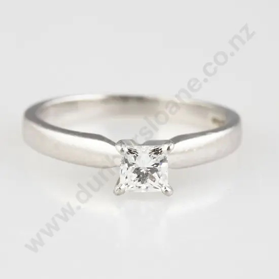 All Platinum Solitaire DIamond Ring