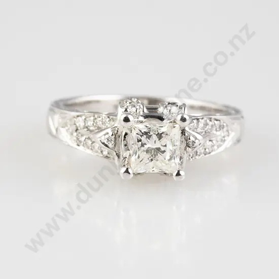18ct White Gold Solitaire Diamond Ring