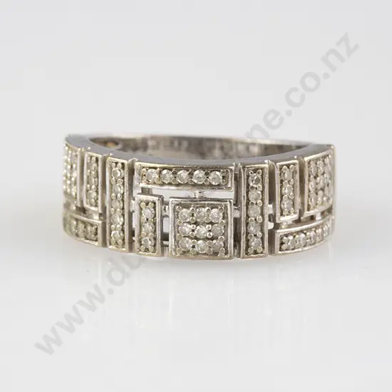 9ct White Gold 61stone Diamond Band