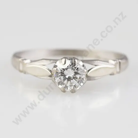 18ct White Gold Solitaire Diamond Ring
