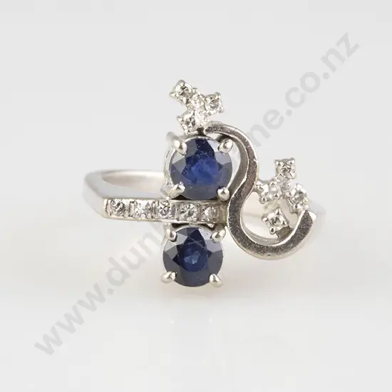 9ct 14stone Sapphire & Diamond Cluster Ring