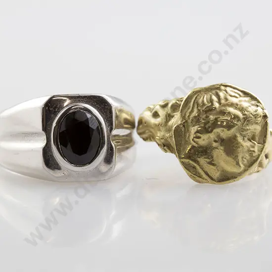 S/S Single Sapphire Gents Dress Ring