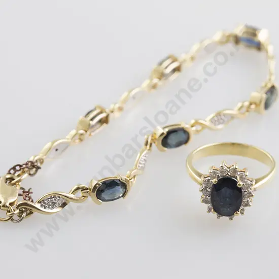 18ct 15stone Sapphire & Diamond Cluster Ring