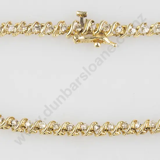 14ct 50stone Diamond Tennis Type Bracelet