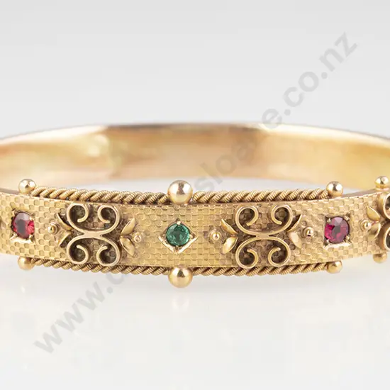 9ct Fancy Hinged Snap Bangle