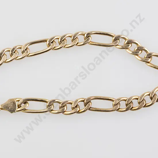 9ct Mixed Curb Link Bracelet