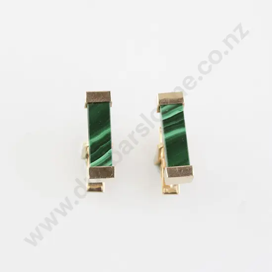 Pair 14ct Malachite Cufflinks
