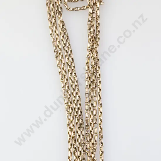 Late Victorian 9ct Trace Link Muff Chain