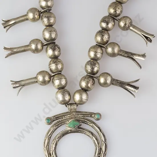 Vintage Probable Mexican Silver Bead Necklace