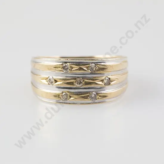 14ct Yellow & White Gold Band Ring