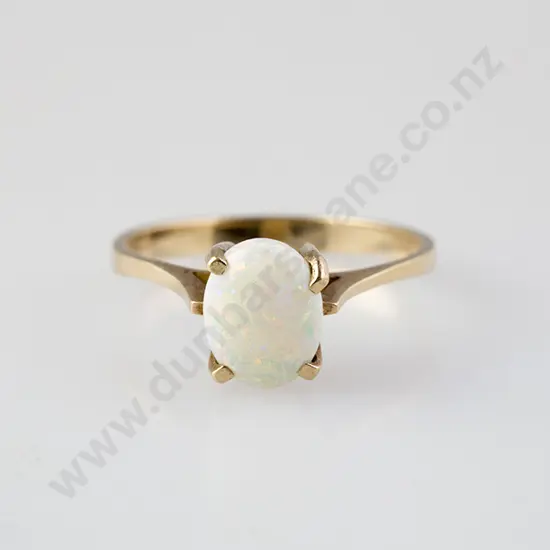 9ct Single Milk Opal Ring