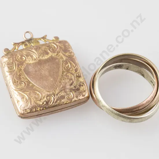 9ct Tri-colour Gold Russian Wedding Band