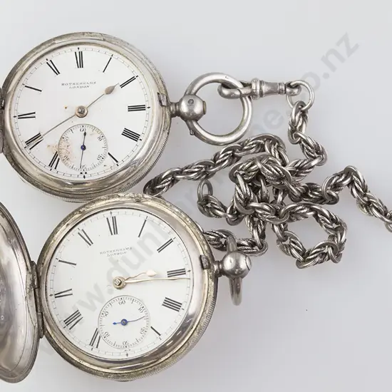 Two Rotherhams S/S Hunter Cased Pocket Watches