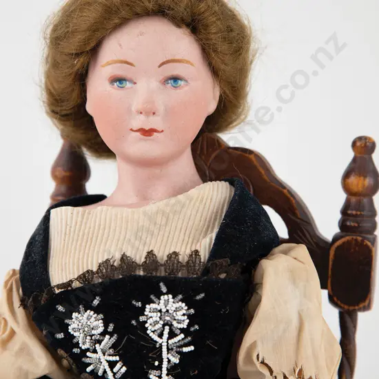 DeFuisseaux Bisque Shoulder Plate Character Lady Doll