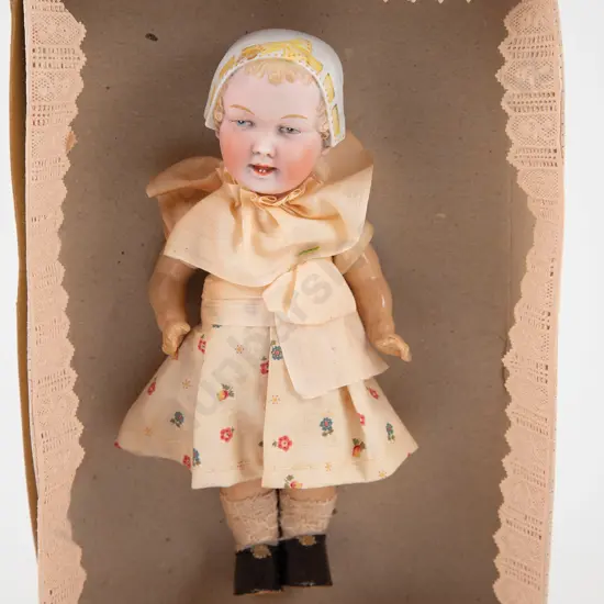 German Bisque Bonnet Head Character Doll