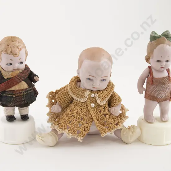 Two Tiny German All Bisque Character Dolls