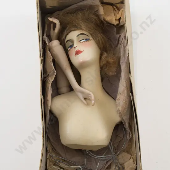 Wax Over Composition Half Head Doll